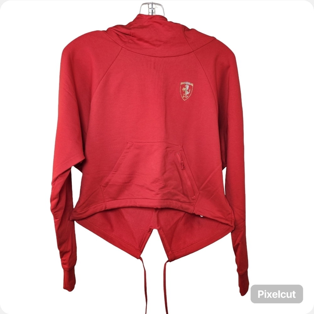 Red Ferrari Cropped Hoodie
